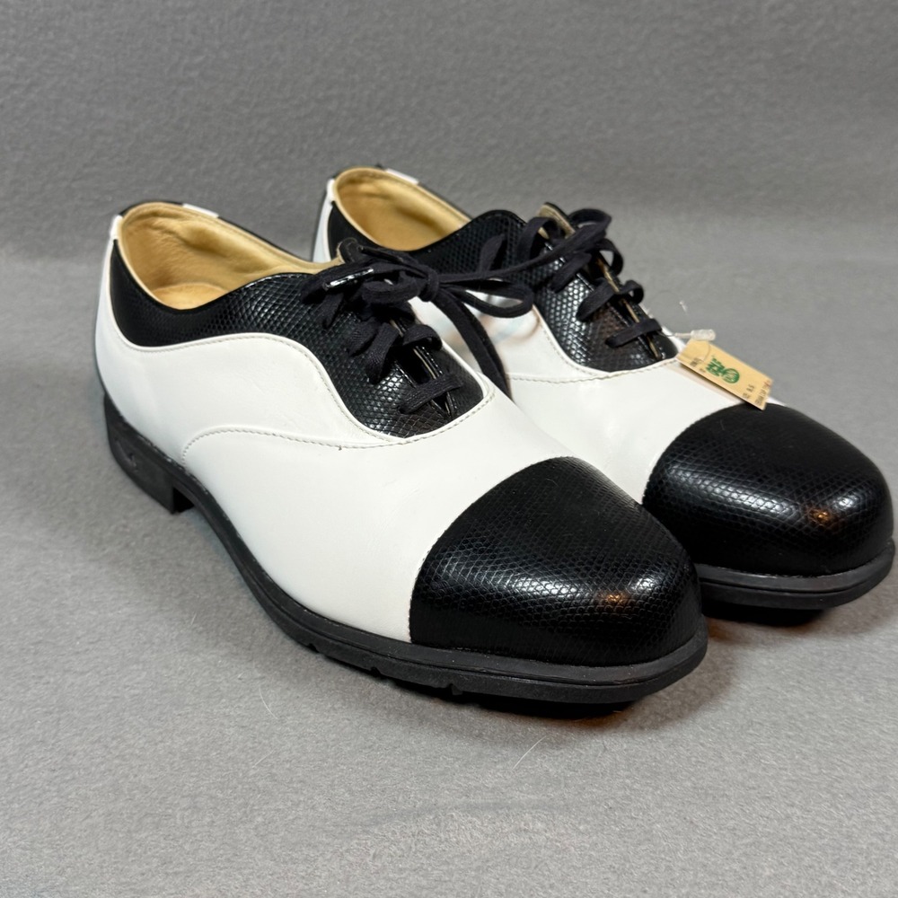 Vintage NWT Nike Golf Womens 9.5 Verdana Cap Toe Shoes Black White Air Comfort